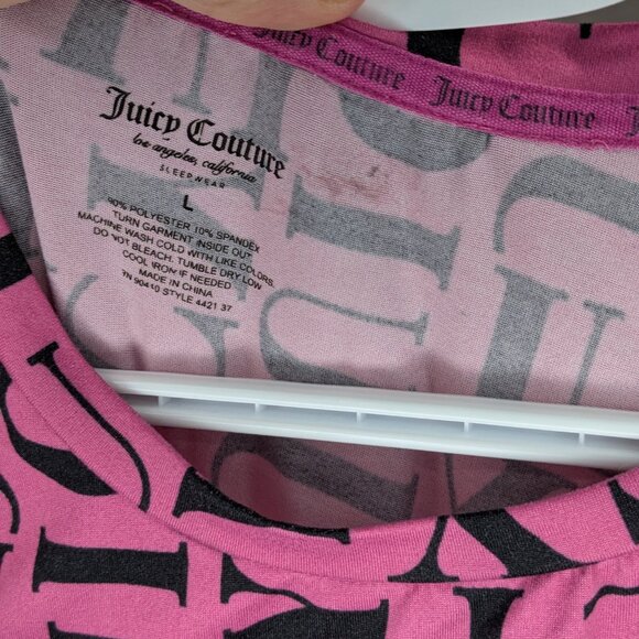 Juicy Couture Juicy Print Sleepwear Nightgown Pink Black Size Large - Picture 3 of 3